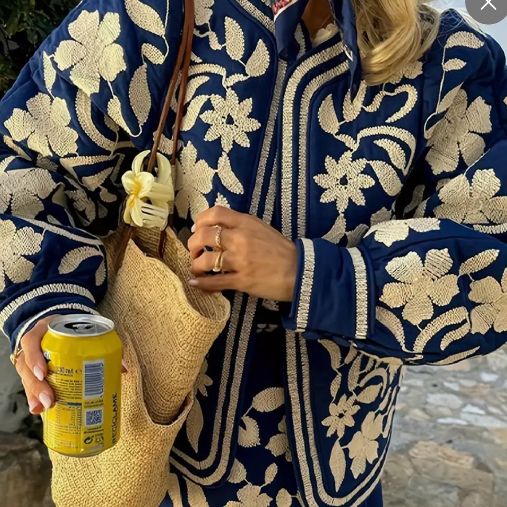 Floral Patterned Long Sleeve Jacket - image 2